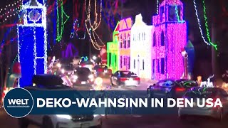 USA Weihnachtsbeleuchtung XXXL  Straßenzug erleuchtet zum Fest [upl. by Berl]