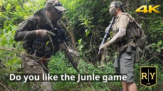 Airosft Footage  do you like the airsoft game on Jungle  Marui MK16 MWS [upl. by Dranal]