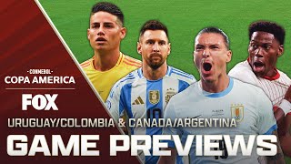 Copa América Argentina vs Canada amp Uruguay vs Colombia previews [upl. by Ednutey976]