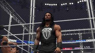 Head of the Table Roman Reigns vs The Final Boss The Rock in Steel Cage Match for Title 2k24 [upl. by Godden]