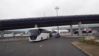 Paris CDG  Bus transfer from terminal 2F to terminal 2E  hall M [upl. by Alaet]