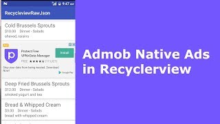 Admob Native Ads in Recyclerview [upl. by Dlanar]