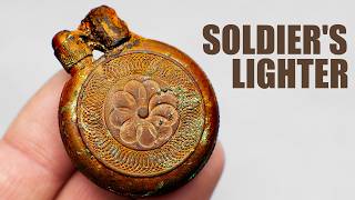 Soldiers Rusty WW1 Lighter Restoration 100 Years Underground [upl. by Yrailih]