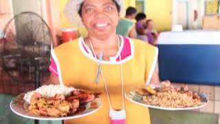 Eat Local Food at Plasa Bieu in Curacao [upl. by Pedaiah]