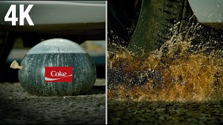 CAR vs COKE BALLON in 4K Slow Mo [upl. by Anid16]