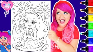 Coloring Kimmi The Clown 4th of July Coloring Page  Ohuhu Art Markers [upl. by Aztin165]