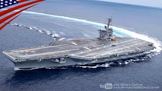 Amazing HighSpeed Turns by US Navy Aircraft Carrier Drifting [upl. by Eenwahs]