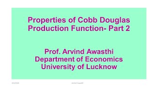 Cobb Douglas Production Function  Part 2 [upl. by Durrell]