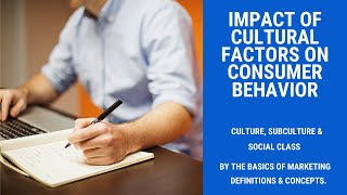 Impact of Culture on Consumer Behavior culture subculture and social class [upl. by Nilreb]