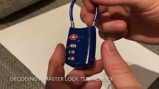 Decoding a Master Lock 4688D TSA combination padlock [upl. by Norah]