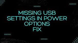 Missing USB Settings FIX [upl. by Noiroc]