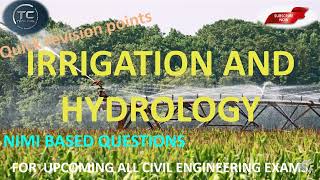 Irrigation and Hydrology Engineering  Kerala PSC Exams  CIVIL ENGINEERING [upl. by Luebke]