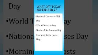 What Day Today  September 27 Shanus All in All shorts informationfactsonthisdayspecialdayyt [upl. by Hazrit386]