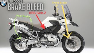 BMW R1200GS brake bleed change brake fluid on front brake  rear brake  ABS pump generation 2 pump [upl. by Niltiac202]