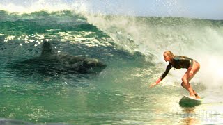 Shark attacks a surfer [upl. by Eniamej]