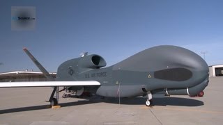 RQ4 Global Hawk UAV  Launching Landing Taxiing and Maintenance [upl. by Yerg]