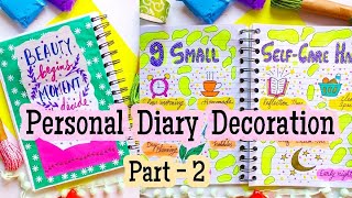 Personal Diary Decoration part  2 diary bulletjournal journal viralvideo viralvideos [upl. by Wald]