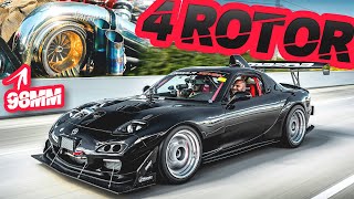 1000HP 4 Rotor RX7 is MENTAL “STREET LEGAL Mazda 787B” Highway Pulls Sounds Like F1 Car [upl. by Sedruol892]