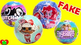 Opening FAKE Mania LOL Dolls My Little Pony Hatchimals and Fingerlings [upl. by Aleakam889]