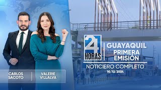 Noticiero de Guayaquil Primera Emisión 10122024 [upl. by Januisz]