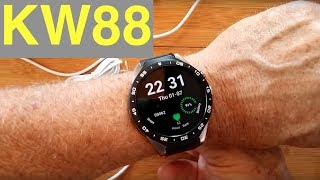 KingWear KW88 SLEEK Android 51 Round Smartwatch Unboxing and 1st Look [upl. by Arymas864]