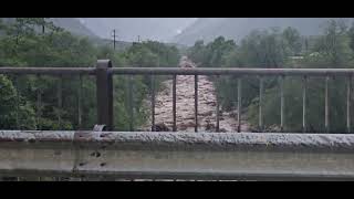 Moesa river at new record level near Lostallo 21 June 2024 [upl. by Gnilrad]