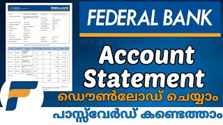 How To Download Federal Bank eStatement  Federal bank account statement pdf password  Malayalam [upl. by Ormsby]