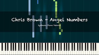 Chris Brown  Angel Numbers  Synthesia Piano Tutorial [upl. by Kling]