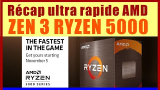 AMD a présenté les processeurs CPU Ryzen 5000 génération Zen 3  On fait un récap ultra rapide [upl. by Neltiak]