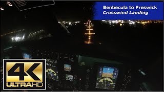 Benbecula Preswick de Nuit  Atterrissage Vent de Travers  Kingair 200  GoPro POV  UHD 4K [upl. by Nichola]