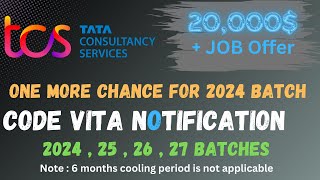 TCS codevita 2024 Notification  Good news for 2024  2025  2026 2027 passed outs  20000 [upl. by Norward953]