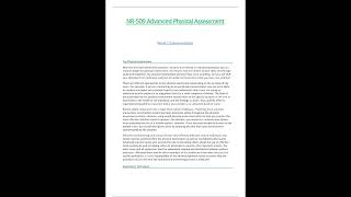 nr509 nr 509 week 2 summary notes latest advanced physical assessment chamberlain [upl. by Oiluig]