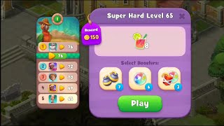 Gardenscapes Level 65 Walkthrough quotNo Boosters Usedquot [upl. by Nolyaw850]