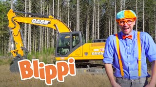 Blippi Blippi Visits a Construction Site  Construction Vehicles For Children  Blippi Excavator [upl. by Busch]