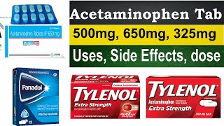 Acetaminophen 500mg 650 mg Tablet  paracetamol tablets ip 500 mg 650 mg Uses side Effects [upl. by Eetsim]