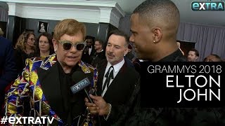 Elton John Explains Farewell Tour Plus His ‘Extra’ Grammys Collision with Cyndi Lauper [upl. by Atiuqcaj]