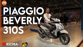 Piaggio Beverly 310  Più muscoli per lo scooter a ruote alte Live da EICMA 2024 [upl. by Tomlinson786]