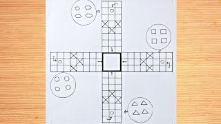 Chaupar Game Drawing  Pachisi Game Drawing  Chopat Drawing  Chogtha Baji Drawing [upl. by Digirb772]