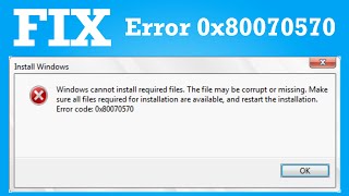 How to Fix Windows 10 Error Code 0x80070570 [upl. by Aicital292]