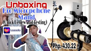 UNBOXING PRO MICROPHONE STAND QUICK REVIEW  JhayL TV [upl. by Svetlana]