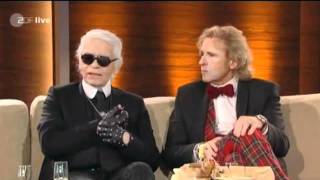 PRGag oder Vergesslichkeit  Karl Lagerfeld bei Wetten dass [upl. by Joed]