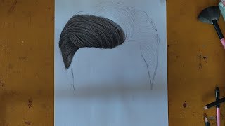 How to sketch boy hair  charcoal hair pencil sketching  Male hair drawing [upl. by Francis]