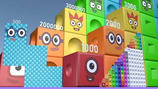 Numberblocks Puzzle Step Squad 500 500000 25000000 MILLION BIGGEST Numberblocks Number Pattern [upl. by Raphaela]