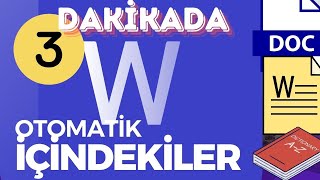 3 DAKİKADA WORD OTOMATİK İÇİNDEKİLER TABLOSU OLUŞTURMAWORD ÖĞREN [upl. by Sussna]