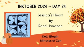 Inktober 2024  Zentangle©  Day 24  Jessicas Heart [upl. by Ayvid989]