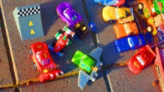 Cars 2 Stunt Ramp Action Agents McQueen Francesco Bernoulli Mattel Toys Disney Pixar Toy Review [upl. by Evod]