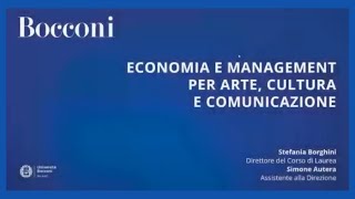 Economia e management per arte cultura e comunicazione [upl. by Dru]