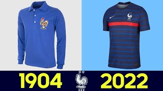 ⚽ The Evolution of France Football National Team Kit  All France Football Jerseys in History 2022 [upl. by Chilcote]