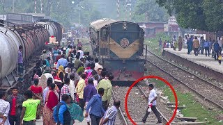 Khulna Commuter Train Entering Jessore Railway Station Bangladesh Railway [upl. by Beichner206]