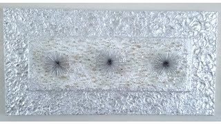 DIY  Z GALLERIE INSPIRED WALL ART  LUXURIOUS HOME DECOR  CRUSHED GLASS AND MEDAL LEAF DECOR 2019 [upl. by Marijn967]